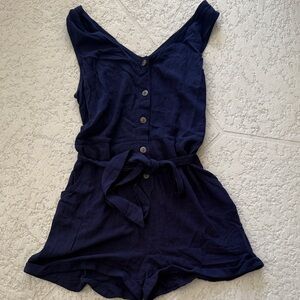 Navy Button-Down Jumpsuit